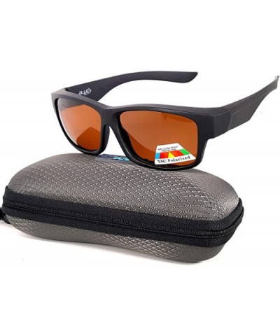 Fit Over Polarized Sunglasses Driving Clip on Sunglasses to Wear Over Prescription Glasses - Black-brown - C118SEDOSTK $17.41...