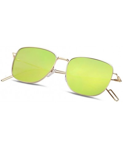 Women's YJMH018-3 Polarized Aviator 329 Mixed Plate Sleek Two-Tone Gradient Sunglasses - CA17Z4A9KUW $11.72 Aviator