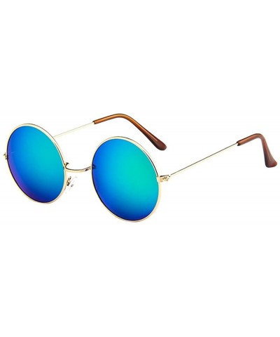 Beach Sunglasses Women Men Vintage Retro Glasses Unisex Glasses Driving Round Metal Frame Cool Exit Glasses - D - CM196N4W5Z0...