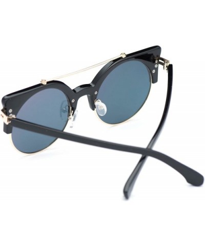 Classic Cat Eye Polaroid Lens Sunglasses Acetate Frame with Spring Hinges for women - F-black/Orange - CE18G42OCOU $11.64 Cat...
