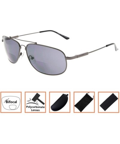 Memory Bifocal Sunglasses Flexible SUNSHINE READERS For Men And Women - Gunmetal-grey-lens - CK18N9QX2IS $7.44 Wayfarer