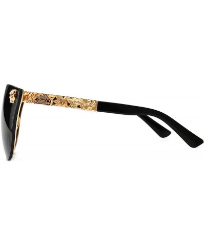 Rimless Skull Design Cat Eye Sunglasses UV400 Protection - C2 rimlessgold Frame+black Lens - CS189LAMHNS $9.14 Cat Eye