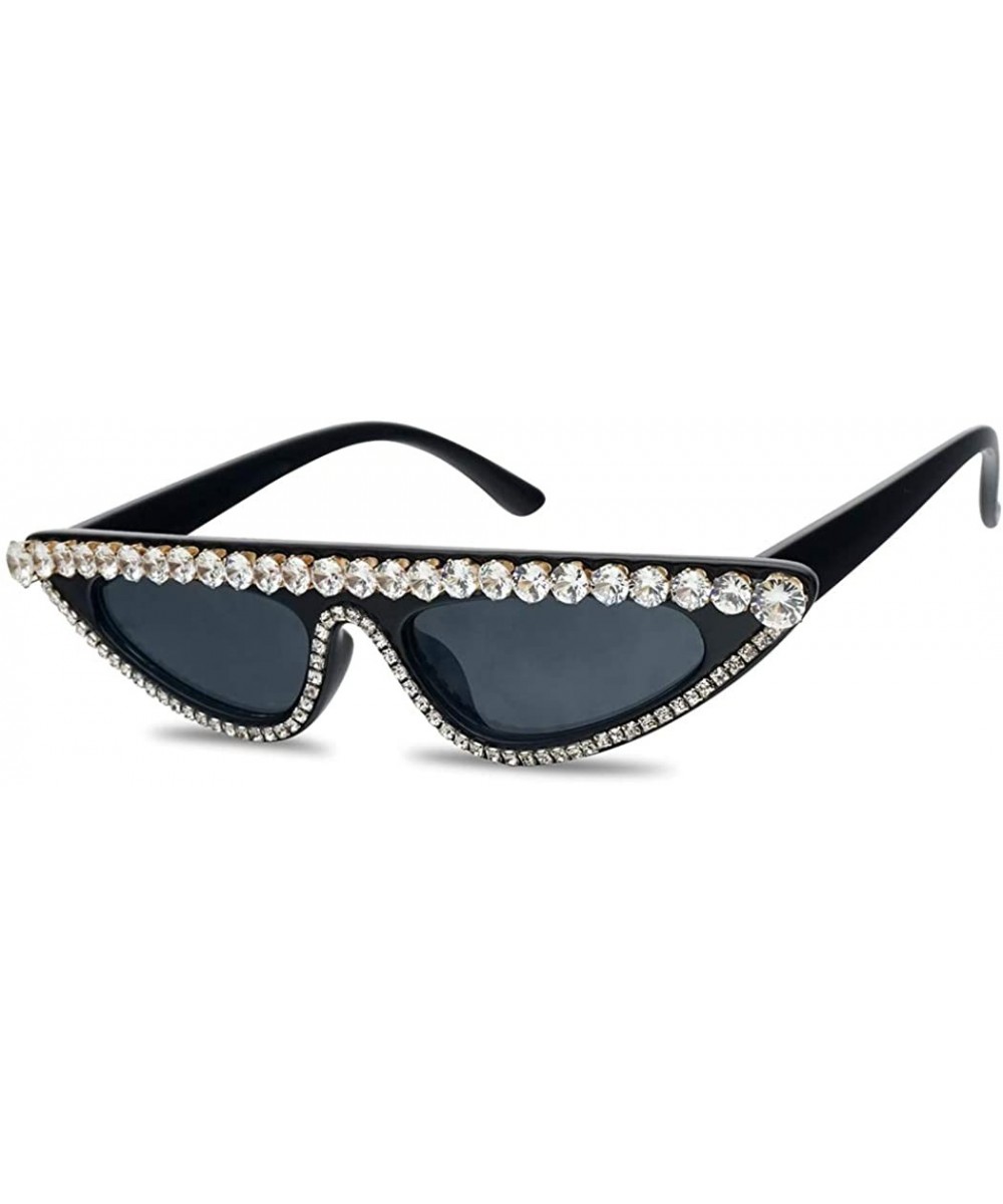 Diamond Sunglasses Studded Rhinestones Protection - CV18I4DS6LU $13.85 Oval