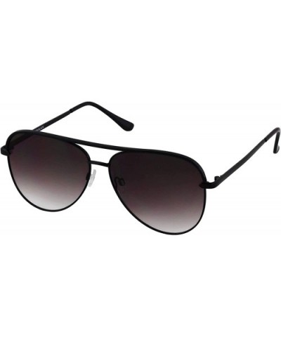Large Flat Lens Mirror Gradient Lens Aviator Sunglasses for Men and Women - Black Ombre - C818RL5KL9I $13.64 Aviator