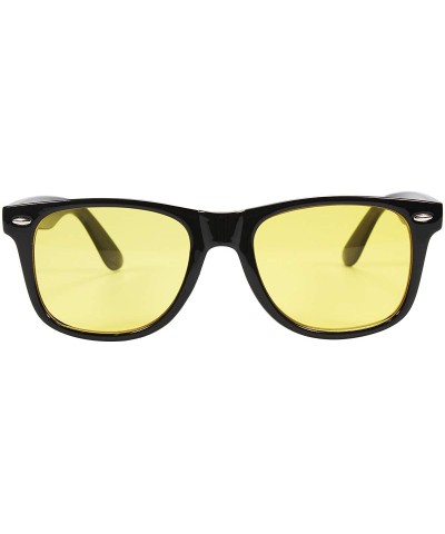 Classic Night Vision Sunglasses Night Driving Glasses Anti Glare Yellow Lens Cloudy/Rainy/Foggy - Bright Black - CW18NX5HK67 ...