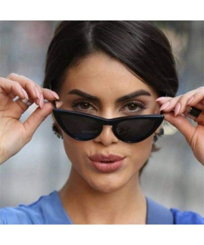 Women Cat Eye Sunglasses Fashion 2019 Luxury Brand Sun Glasses Blue As Picture - Whitered - C018YZW24XZ $6.32 Aviator