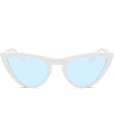 Women Cat Eye Sunglasses Fashion 2019 Luxury Brand Sun Glasses Blue As Picture - Whitered - C018YZW24XZ $6.32 Aviator