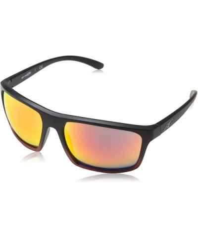Men's An4229 Sandbank Rectangular Sunglasses - Black Red/Red Yellow Mirror - CD12O8WKQWH $29.11 Rectangular