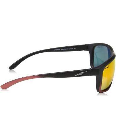 Men's An4229 Sandbank Rectangular Sunglasses - Black Red/Red Yellow Mirror - CD12O8WKQWH $29.11 Rectangular