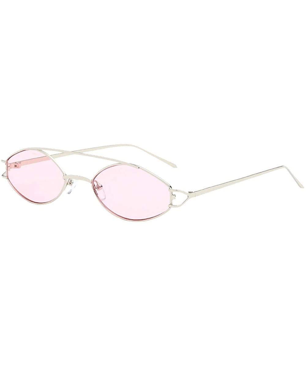 Fashion Polarized Sunglasses Unisex Vintage Oval Shape Sunglasses Glasses Eyewear For Men/Women - B - C818NW986OO $5.99 Square