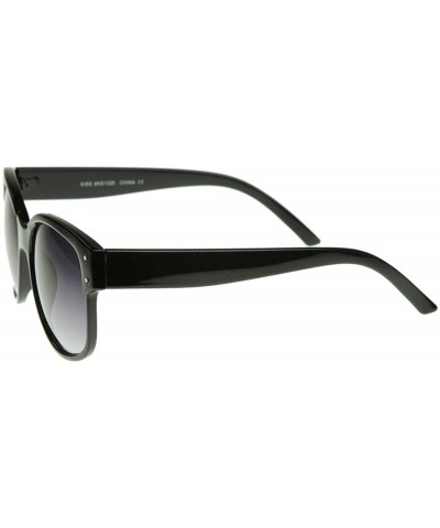 Designer Inspired Large Oversized Retro Style Sunglasses with Metal Rivets (Black) - CF118PZYWL7 $5.73 Oversized