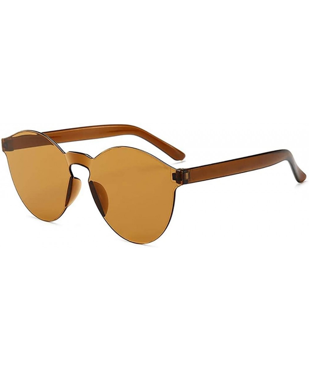 Unisex Fashion Candy Colors Round Outdoor Sunglasses Sunglasses - Brown - C61905SH5NZ $11.85 Round