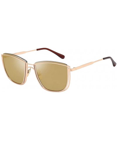 Unisex Vintage Cat Eye Sunglasses Retro Eyewear Fashion Big Frame Radiation Protection Sunglasses - Khaki - C718SW9QCK6 $5.43...