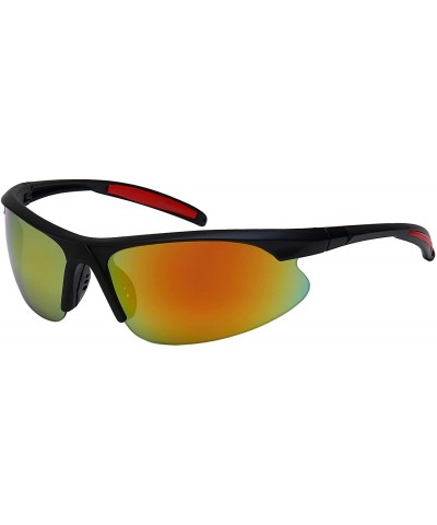 Sport Wrap Around Style Active UV Protection Sunglasses Color Mirrored Lens for Men Women - C818YMGIYG4 $6.14 Wrap