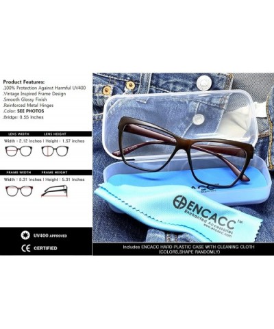 Large Nerd Thin Eyeglasses Vintage Fashion Inspired Geek Clear Lens Horn Rimmed - Matt Brown 3201 - CH18YE85A6S $7.33 Square