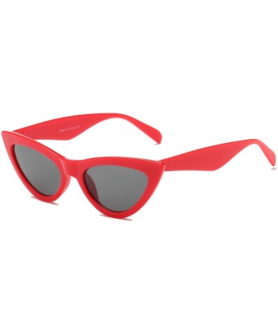 Women Retro Vintage Round Cat Eye Fashion Sunglasses - Red - C518WU8YU3Y $18.93 Round