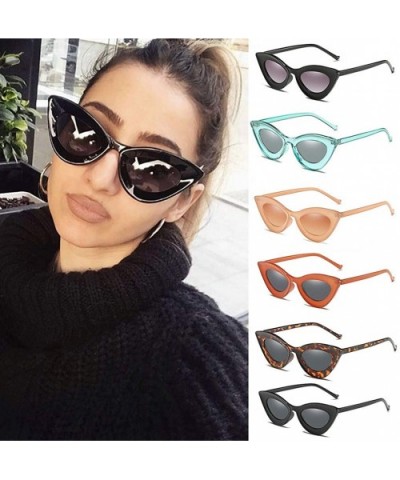 Retro Vintage Narrow Cat Eye Sunglasses Clout Goggles Plastic Frame Womens Sun Glasses Summer Fashion Glasses - CS19074WLIA $...