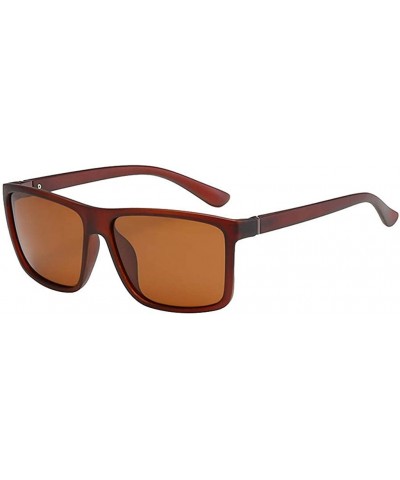 Summer New Men's Polarized Sunglasses Classic Box Sunglasses Men's Square Frame Sunglasses - C818SOR0NA4 $6.55 Round