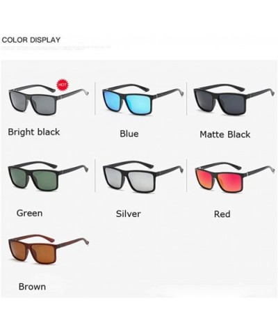 Summer New Men's Polarized Sunglasses Classic Box Sunglasses Men's Square Frame Sunglasses - C818SOR0NA4 $6.55 Round