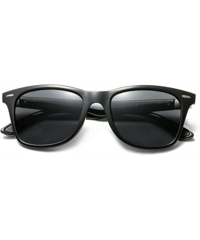 Polarized Sunglasses For Men Women Retro Classic Trendy Stylish UV Protection Sunglasses - Black Frame/White - CI18UMGE8E0 $1...