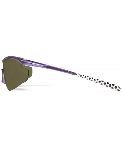 Zeta Purple Tennis Sunglasses with ZEISS P310 Green Tri-flection Lenses - CC18KN2MC7L $12.31 Sport