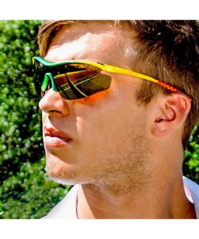 Zeta Purple Tennis Sunglasses with ZEISS P310 Green Tri-flection Lenses - CC18KN2MC7L $12.31 Sport