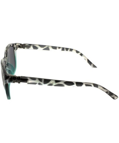 Cateye Bifocal Reading Sunglasses for Women Sunglass Readers with Designer Style - Black/Teal - CL182YA2S6R $19.40 Cat Eye