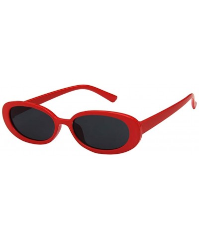 Small Frame Skinny Cat Eye Sunglasses for Women Colorful Lens Mini Narrow Square Retro Cateye Vintage Sunglasses - CZ194Z4AXR...