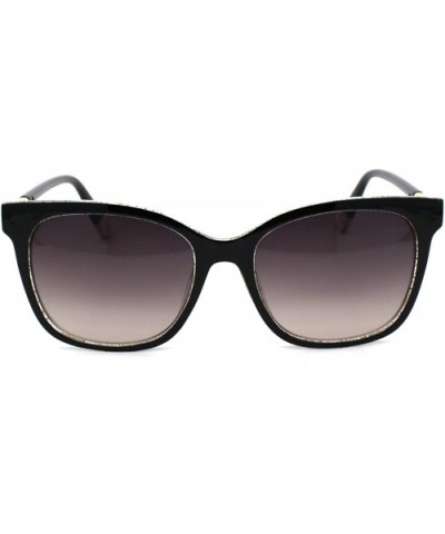 Womens Snug Thin Plastic Boyfriend Horn Rim Sunglasses - Black Grey Brown - CF18WQYK6NE $6.41 Rectangular