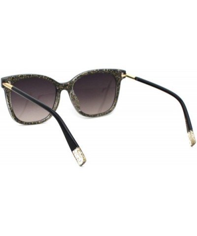 Womens Snug Thin Plastic Boyfriend Horn Rim Sunglasses - Black Grey Brown - CF18WQYK6NE $6.41 Rectangular