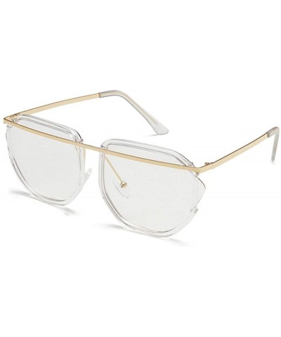 Oversized Sunglasses Designer Fashion Goggles - Clear - CD18OU0N294 $9.64 Goggle