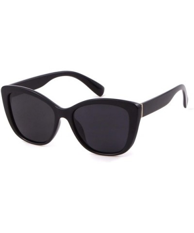 Jackie O Cat Eye Sunglasses Oversized Vintage Polarized Sunglasses for Women - Black - CG18YYWQQ2G $13.46 Oversized