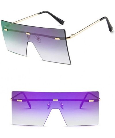 Retro Cool One Piece Rimless Sunglasses Vintage Metal Oversized Shades Eyewear For Women Men - Purple - CC1947WRDS0 $8.12 Avi...