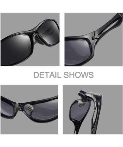 Polarized Sports Sunglasses for Men Cycling Driving Fishing Golf Tr90 Unbreakable Frame - CA18TNS8G77 $14.75 Rectangular