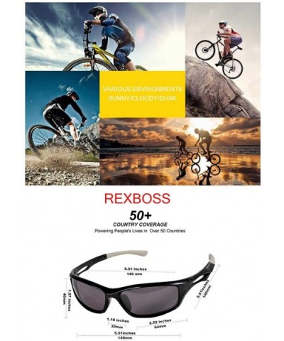 Polarized Sports Sunglasses for Men Cycling Driving Fishing Golf Tr90 Unbreakable Frame - CA18TNS8G77 $14.75 Rectangular