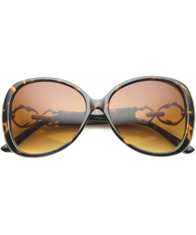 Women's Oversize Metal Accent Temple Butterfly Sunglasses 52mm - Tortoise-gold / Amber - CL126OMW8DB $8.79 Butterfly