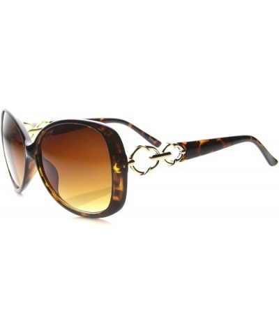 Women's Oversize Metal Accent Temple Butterfly Sunglasses 52mm - Tortoise-gold / Amber - CL126OMW8DB $8.79 Butterfly