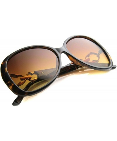 Women's Oversize Metal Accent Temple Butterfly Sunglasses 52mm - Tortoise-gold / Amber - CL126OMW8DB $8.79 Butterfly