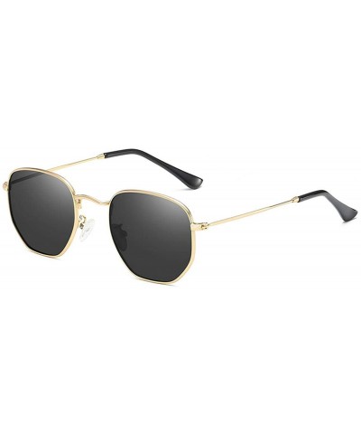 Classic Polarized Sunglasses Men Shades Women Hexagon Retro Sun Glasses StainlSteel Frames PA1279 - C3 Gold Black - CX199CD36...