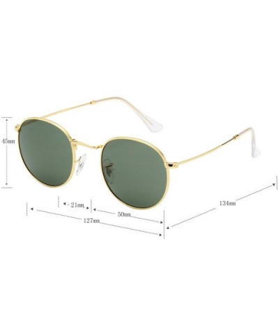 Classic Retro Metal Frame Round Circle Mirrored Sunglasses Men Women Glasses 3447 - Gngl With Bag - CU18M4GZ79Z $9.47 Round