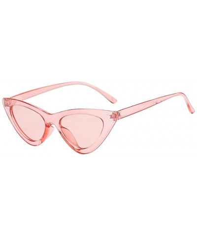 Vintage Retro Cat Eye Sunglasses for Women Fashion Small Plastic Frame - B - CR1908NGHCN $6.39 Oversized