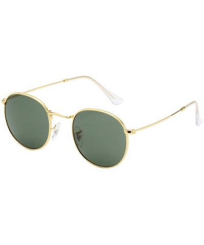 Classic Retro Metal Frame Round Circle Mirrored Sunglasses Men Women Glasses 3447 - Gngl With Bag - CU18M4GZ79Z $9.47 Round