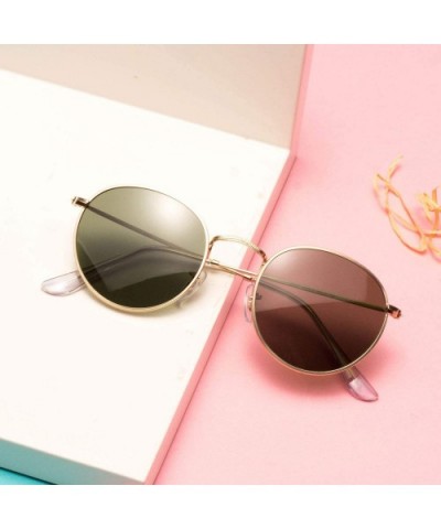 Classic Retro Metal Frame Round Circle Mirrored Sunglasses Men Women Glasses 3447 - Gngl With Bag - CU18M4GZ79Z $9.47 Round