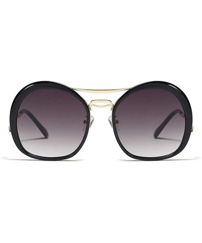 Irregular Round Frame Sunglasses for Men and Women UV400 - C6 Black Leopard - CD1987AMY8U $11.82 Round