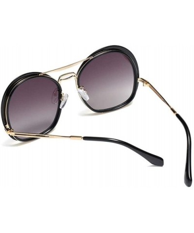 Irregular Round Frame Sunglasses for Men and Women UV400 - C6 Black Leopard - CD1987AMY8U $11.82 Round