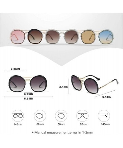 Irregular Round Frame Sunglasses for Men and Women UV400 - C6 Black Leopard - CD1987AMY8U $11.82 Round