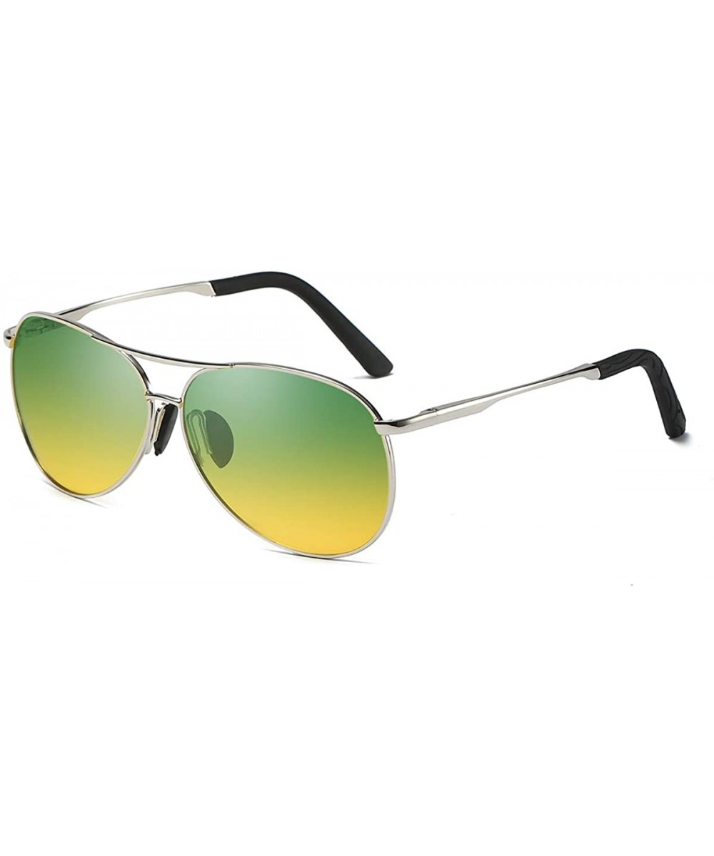 Polarized Sunglasses for Men Stainless Steel Frame UV400 Lenses Driving Outdoor Eyewear - L - CM198OGWLTN $15.04 Rimless