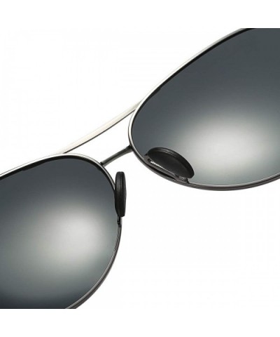 Polarized Sunglasses for Men Stainless Steel Frame UV400 Lenses Driving Outdoor Eyewear - L - CM198OGWLTN $15.04 Rimless