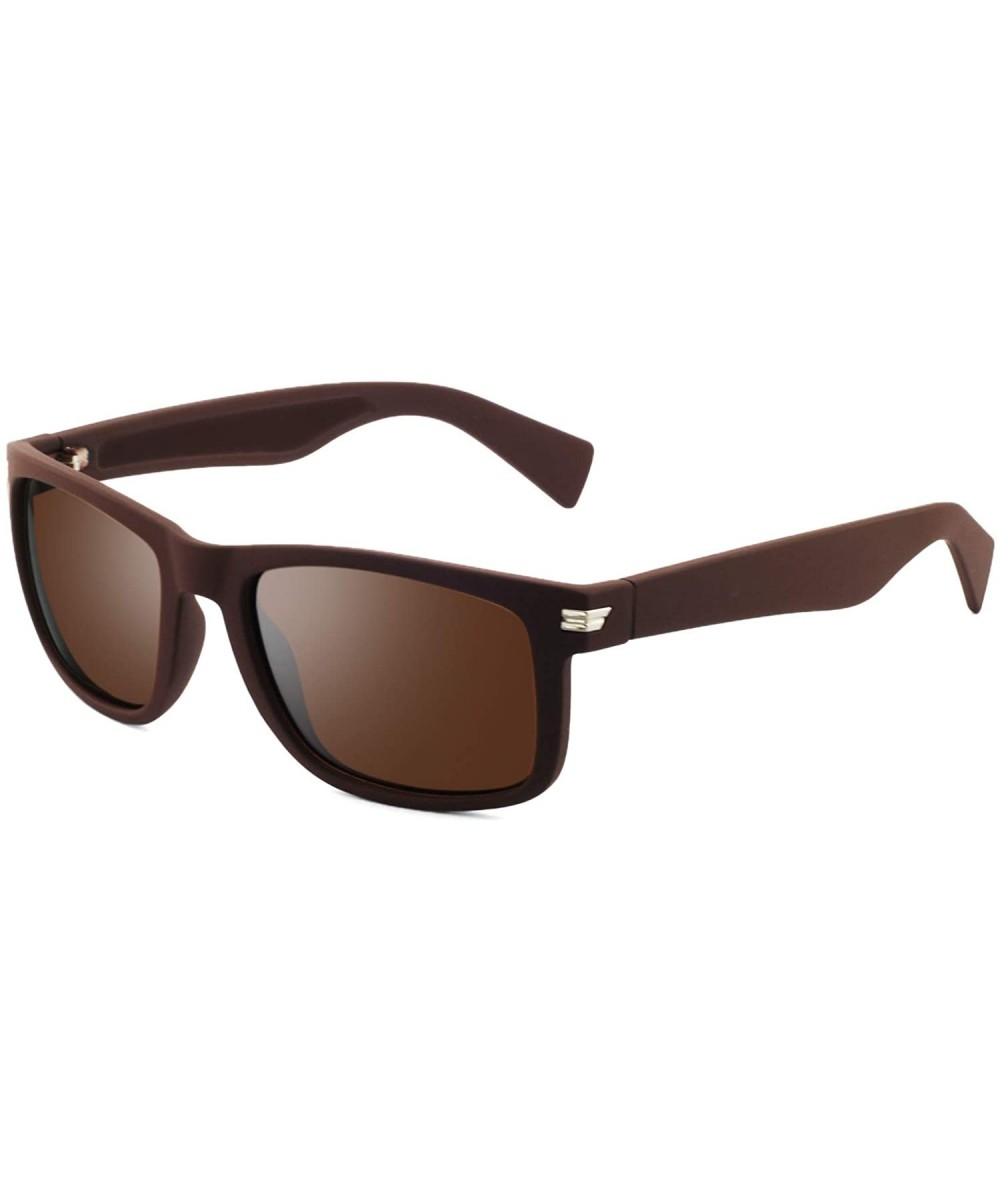 Sunglasses Rectangular Unbreakable - Brown/Brown - CF18HELANXN $11.48 Aviator