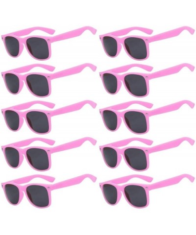 Vintage Retro Eyeglasses Sunglasses Smoke Lens 10 Pack Colored Colors Frame - Pink_10_pairs - CQ1273DGR3H $18.94 Rectangular